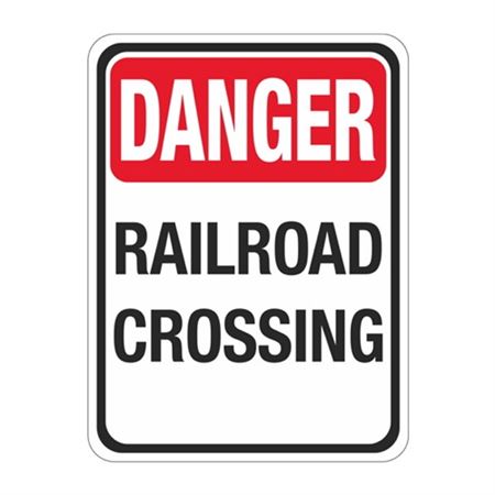 Danger Railroad Crossing Sign 18" x 24"